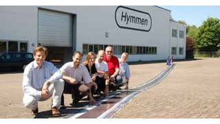 34 m langes flexibles Solarmodul. Es wurde auf einer Doppelbandpresse hergestellt. (Bild: Hymmen)