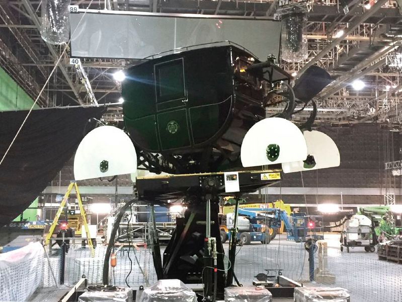 Die von sogenannten Thestralen gezogene Kutsche bei „Phantastische Tierwesen“ 2 verwendet Siko-Seilzuggeber für Drehungen. (Bild: Siko)