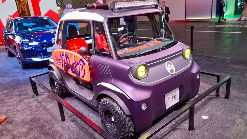Der Citroën Ami ist der mit Abstand Erfolgreichste aus der Mikromobil-Familie von Stellantis. Neu in Paris: die Studie Buggy Vision – Serienproduktion nicht ausgeschlossen(Bild:  Rudolf Huber)