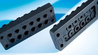 Die teilbaren Kabeldurchführungen KDL/C (vorn) und KDL/D (hinten) für den robusten Einsatz in extrem rauen Industrieumgebungen. (Bild: Murrplastik)