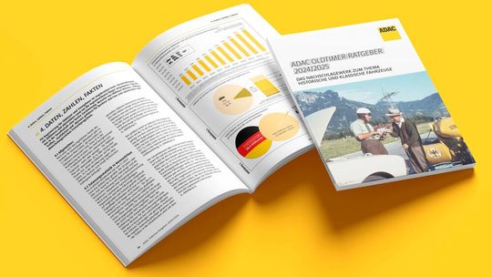 Das Titelbild des neuen ADAC-Oldtimer-Ratgebers zeigt ein BMW R60/2 Gespann der ADAC-Straßenwacht.(Bild:  ADAC)