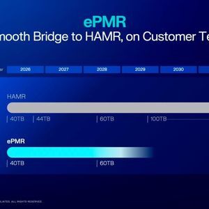 Dual strategy: ePMR serves as a risk-minimizing bridging technology up to 60 TB, while HAMR scales in parallel and is expected to break through the 100 TB mark in the long term.(Image: Western Digital)