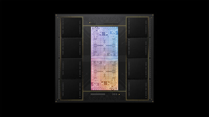 Der M1 Ultra besteht aus 114 Milliarden Transistoren und unterstützt bis zu 128 GB schnellen gemeinsamen Arbeitsspeicher.  (Apple)