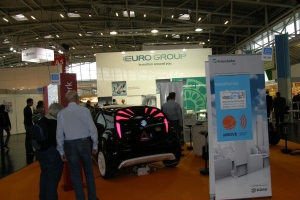 Impressionen von der eCarTec 2013: ein Hingucker des Fraunhofer IAO (Bild: Thomas Kuther)