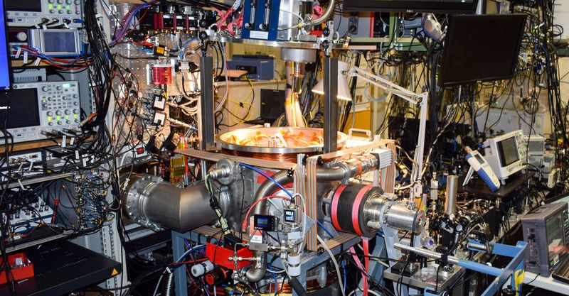 Der Versuchsaufbau für hochpräzise Messungen am Wasserstoffatom.(Bild:  Institut für Physik und Exzellenzcluster PRISMA++, Johannes Gutenberg-Universität Mainz)