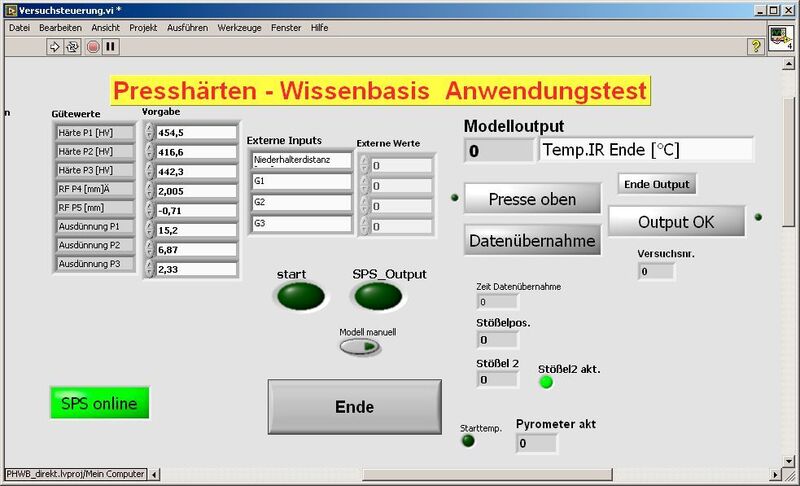 Verschiedene Daten der Einzelprozesse Handling, Erwärmung, Umformung und Beschnitt werden über Sensoren erfasst, in einer Software miteinander vernetzt und zu Informationen verdichtet. (Bild: Fraunhofer-IWU)
