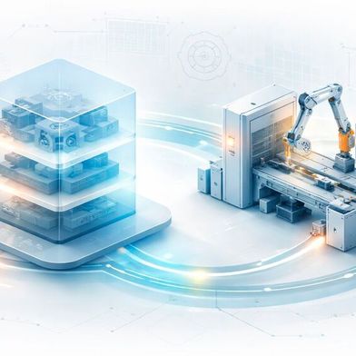 Symbolic image: Model-based design combines virtual system models with real machines and systems in order to simulate, validate and coordinate functions, control and software early on in the development process. (Image:Dall-E / AI-generated)