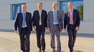 Die Führungscrew der Gruber-Gruppe (v.l.n.r.), Nick Blasl, Richard Füsslberger, Siegfried Pramberger und Peter Gattinger, geht mit 
einem neuen kommunikativen Marktauftritt gestärkt in die Zukunft. (Archiv: Vogel Business Media)