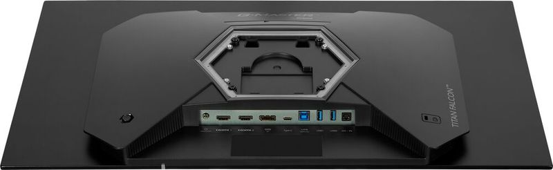 Zusätzlich zu den beiden HDMI-2.1-Eingängen und dem DisplayPort 1.4 ist noch ein USB-C-Anschluss mit DP-Alt-Mode und 65 Watt Stromversorgung eingebaut. Ein KVM-Switch ist ebenfalls an Bord.  (Bild: uppix)