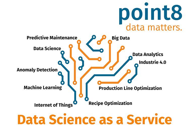 Point 8 bringt Big Data Know-how vom Cern in die Wirtschaft und unterstützt Unternehmen mit Datenanalyse, Machine Learning und Simulationen. Mit Data Science as a Service ermöglicht das Unternehmen den einfachen Einstieg in die digitale Transformation und begleitet Kunden auf dem gesamten Weg zu datengetriebenen Geschäftsmodellen wie Predictive Maintenance/Quality, Recipe Optimization und Production Line Optimization. Mit dem Rapid-Prototyping-Workshop Data Accelerator evaluiert Point 8 in 36 Stunden Machbarkeit, Potential, Wertschöpfung, RoI und liefert schnell erste Ergebnisse. (Bild: Point 8)