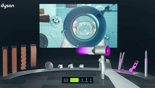 (Der virtuelle Showroom von Dyson. Bild: Dyson)