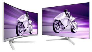 Im Oktober wurde die Evnia-Serie der Gaming-Monitore von Philips aus der Taufe gehoben. Mit dem 42-Zöller Evnia 42M2N8900 und dem gekrümmten 34-Zöller Evnia 34M2C8600 kommen nun zwei Top-Modelle mit OLED-Panel hinzu. (Bild: MMD)