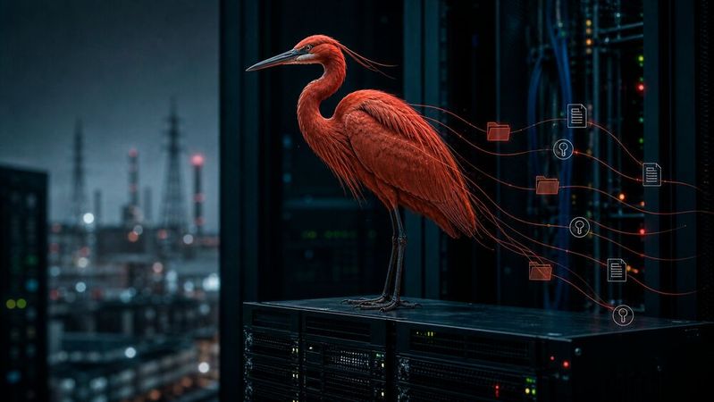 Die Gruppe Red Heron nutzte die Gitea-Schwachstelle CVE-2026-60004, um Quellcode, Zugangsdaten und interne Konfigurationen von öffentlich erreichbaren Servern abzugreifen.(Bild:  KI-generiert)