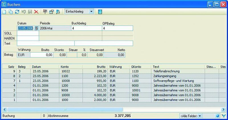 Screenshot des SelectLine-Moduls Finanzbuchhaltung. (Archiv: Vogel Business Media)