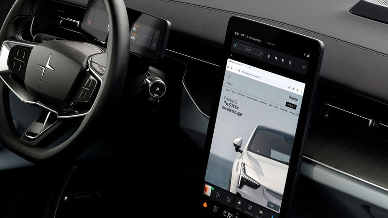 The number and size of screens in modern automobiles has increased considerably. In China, former low-tech suppliers have targeted this situation and are now challenging the former market leaders.(Image: Polestar)