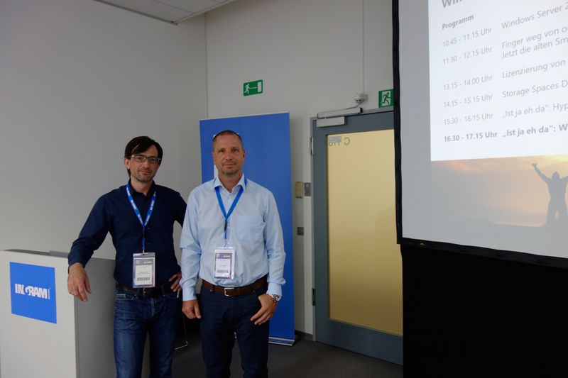(l.) Dominique Coté und Sven Langenfeld, Microsoft, hielten Vorträge.. (Bild: IT-BUSINESS)