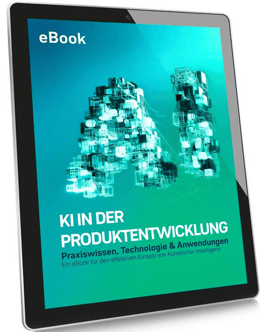 Die E-Book-Reihe „KI in der Produktentwicklung: Technologie, Praxiswissen und Anwendung“ besteht aus fünf Teilen.(Bild:  CADFEM)