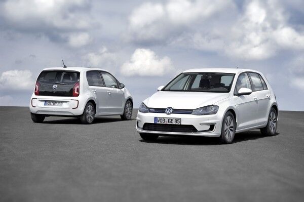 Der neue Volkswagen e-Golf und der Volkswagen e-up! (Bild: Volkswagen)