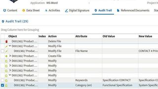 „Audit Trails dokumentieren alle regulatorisch relevanten Änderungen und schaffen somit Transparenz über alle durchgeführten Aktionen“, fasst Dr. Regine Wolters, Produktmanagerin PLM bei Contact Software, die Vorteile zusammen.  (Contact Software)