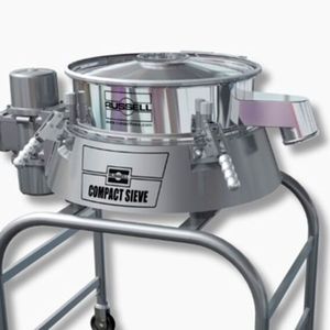 The Russell Compact Sieve MS400 is fitted with a side-mounted ultrasonic probe and is designed for sterile powder handling in contained environments.(Source:  Russell Finex)