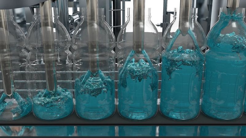 Mithilfe des Digitalen Zwillings kann der Abfüllprozess so optimiert werden, dass eine schnellere Abfüllung bei geringerer Spritzerbildung erreicht wird.  (Bild: Siemens)