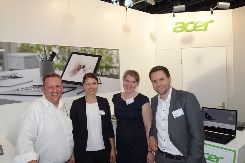 (v. l.) Björn Gerkens, Acer, Marina Weinzierl, ALSO, Ann-Cathrin Huth und Marcel Behm, Acer. (Bild: IT-BUSINESS)