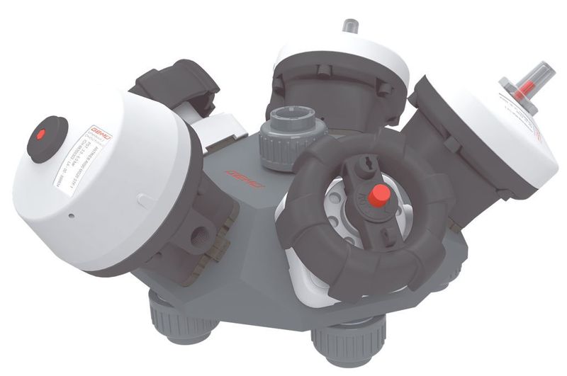Mehrwegeventilblock aus Kunststoff – einsetzbar in Prozessen der Chemieindustrie und der Wasseraufbereitung  (Bild: Gemü)