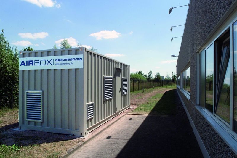 Bild 2: Eine Möglichkeit für eine externe Druckluft-Station bietet sich mit der Containerbauweise an, auf die Kruckenberg Drucklufttechnik bei seiner Airbox setzt. Bilder: Kruckenberg (Archiv: Vogel Business Media)