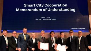 Huawei und Gelsenkirchen unterzeichneten auf dem MWC 2019 eine Absichtserklärung für eine Smart-City-Kooperation. (Huawei)