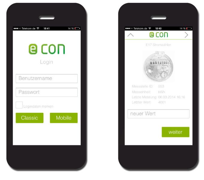 Econ Mobile bringt die Zählerwerte auch auf alle mobilen Geräte. (Bild: Econ)