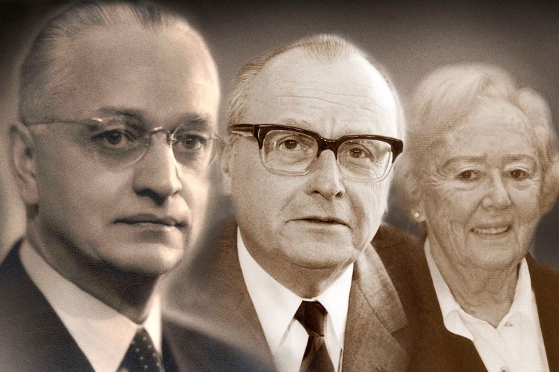 Jakob Preh, Unternehmensgründer, sein Sohn Walter und dessen Ehefrau Rosemarie (v.l.). (Preh)