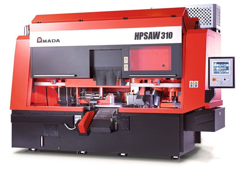 Vollautomatische Hochgeschwindigkeitsbandsägemaschine für Stahl: Amada Hypersaw HPSAW 310. (Amada Machine Tools)