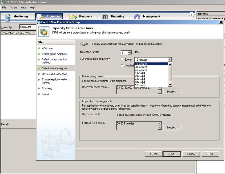 Der Data Protection Manager von Microsoft sichert nach dem CDP-Verfahren. Dabei wird durch Protection Groups ein Sicherungssatz gebildet. (Archiv: Vogel Business Media)