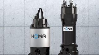 Problematische Feststoffe wie Hygienetücher, Plastiktüten, Textilien und Holz kommen immer häufiger im Abwasser vor. Abhilfe schafft nun die neue Chopperpumpen-Baureihe Alligator der HOMA Pumpenfabrik GmbH – im Bild in den Ausführungen mit EffTec-Motor (li.) und P-Motor. (Bild: HOMA Pumpenfabrik GmbH)