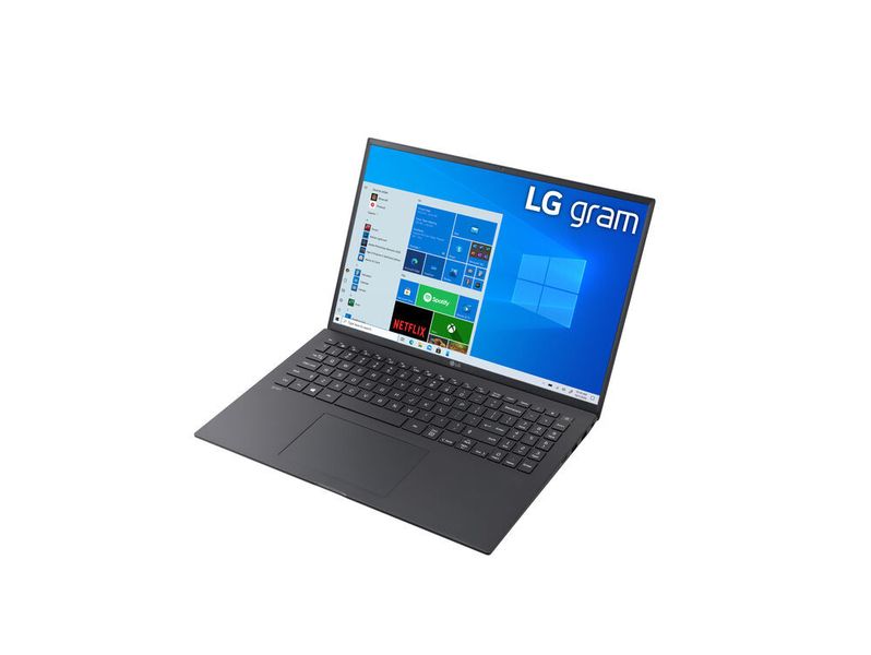 Die Business-Version der neuen Gram-Notebooks ist in seriöses Schwarz gekleidet. Das Display sitzt in einem extrem dünnen Rahmen, der durch die neu gestalteten Scharniere noch schmaler wirkt. (LG)