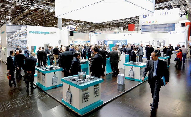The crowds piled into the Meusburger booth to check out the latest products. (Source: Messe Dusseldorf)