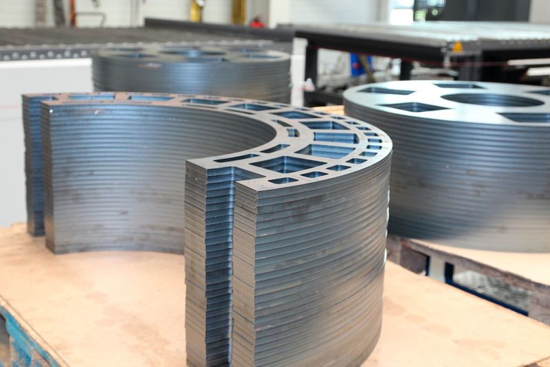 Auch solche Brennschneidteile kann der Roboter der Richtmaschine zuführen. (Itasse)
