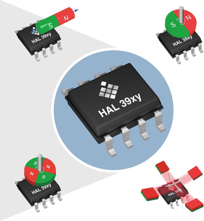 Figure 4: Each of the four measurement modes uses a different combination of Hall plates to achieve precise values. HAL 39xy is the only sensor that combines all four measurement modes in the same component.