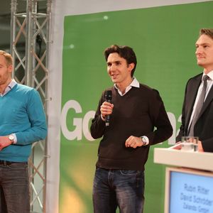 Rubin Ritter (Zalando, v.l.), David Schröder (Zalando) und Andreas Fleischer (Goodman).