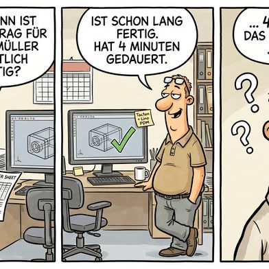 Drei Tage für eine Variante, die sich hätte automatisieren lassen: Warum manuelle Konstruktionsprozesse heute keine Option mehr sind. (Bild: Lino GmbH)
