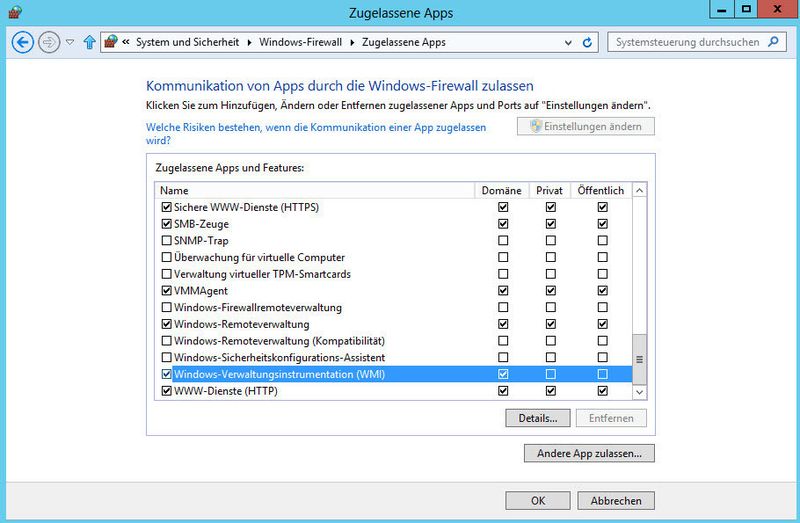 Abbiuldung 5: Freischalten von WMI auf dem virtuellen Server (Bild: Joos)