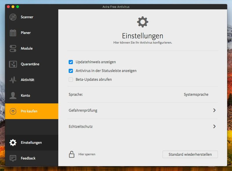 Avira bietet verschiedene Optionen an, mit denen der Virenschutz an die eigenen Anforderungen angepasst werden kann. (Joos)