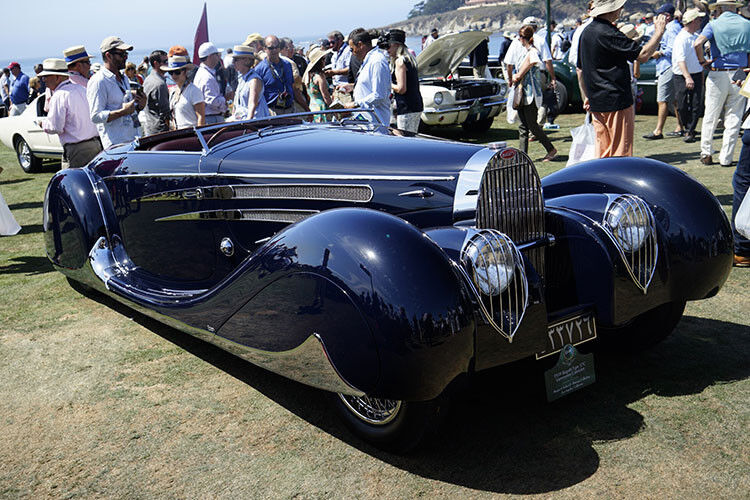 Der 1939er Bugatti Type 57C Vanvooren Cabriolet hat eine interessante Historie: Er gehörte einst dem Schah von Persien. (Foto: Bugatti)