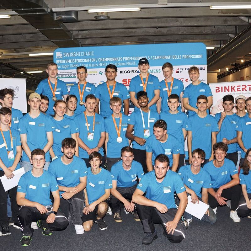 Teilnehmer der Schweizer Meisterschaften der Polymechaniker während der Swissskills in Bern.