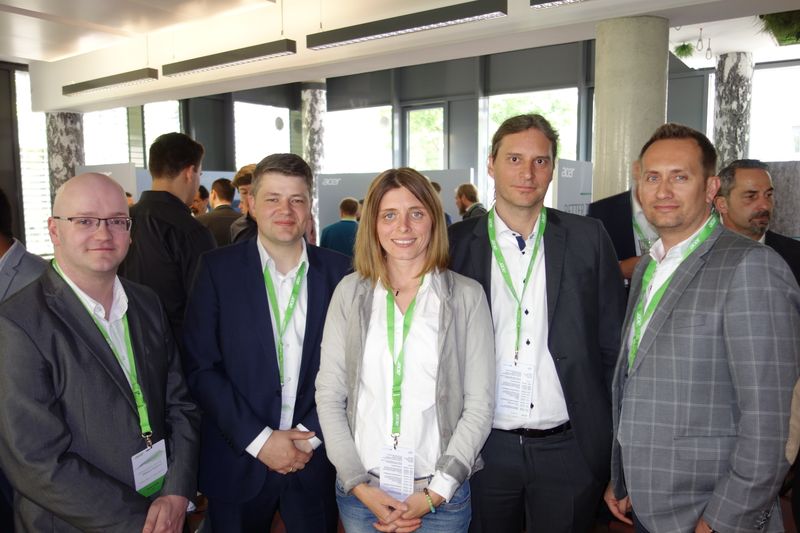 Anja Kleiner, Computer Kleiner mit dem ACER Team (v. l.):Thomas Stroka und Tobias Rönnebeck, Alexander Rochel und Christoph Ulmer. (Bild: IT-BUSINESS)