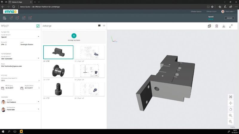 Gut verständlich: Bauteile werden als 3D-Modelle oder 2D-Zeichnungen gezeigt. (Imnoo AG)