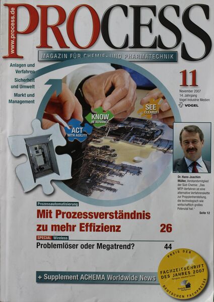 November 2007   Top Themen:  - Mit Prozessverständnis zu mehr Effizienz - Problemlöser oder Megatrend? (Bild: PROCESS)