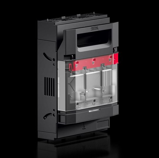 Die neuen UL‑zertifizierten Fuseholder von Rittal für J‑Class‑Sicherungen bis 100 A lassen sich werkzeuglos, schnell und direkt auf RiLineX montieren.(Bild:  Rittal GmbH & Co. KG)