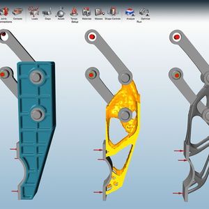 Dazu werden die Ergebnisse der Topologieoptimierung mit Nurbs-Geometrien umhüllt.