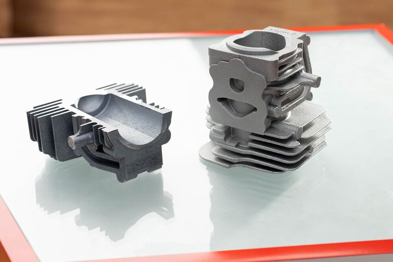 Zylinderkopf eines Kettensägenmotors (Material: AlSi10Mg) (Bild: Frederik Watzka)